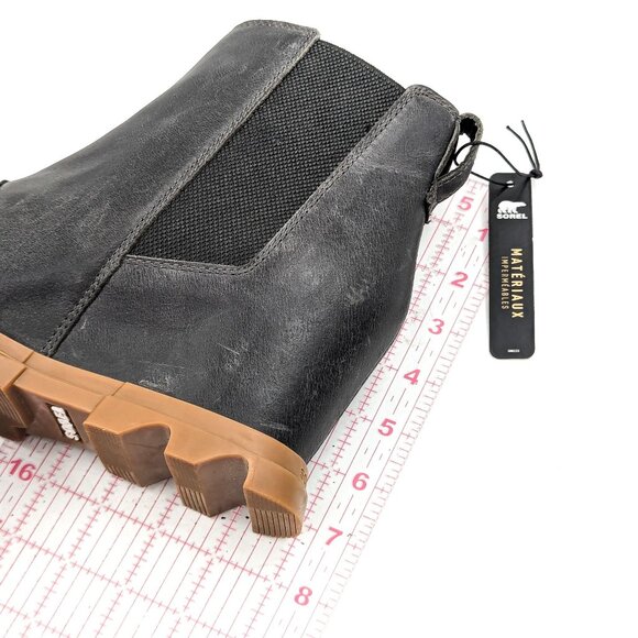 Sorel Women Joan of Arctic Wedge III Grey Stone Leather Lug Chelsea Boots sz 9 - Picture 10 of 10